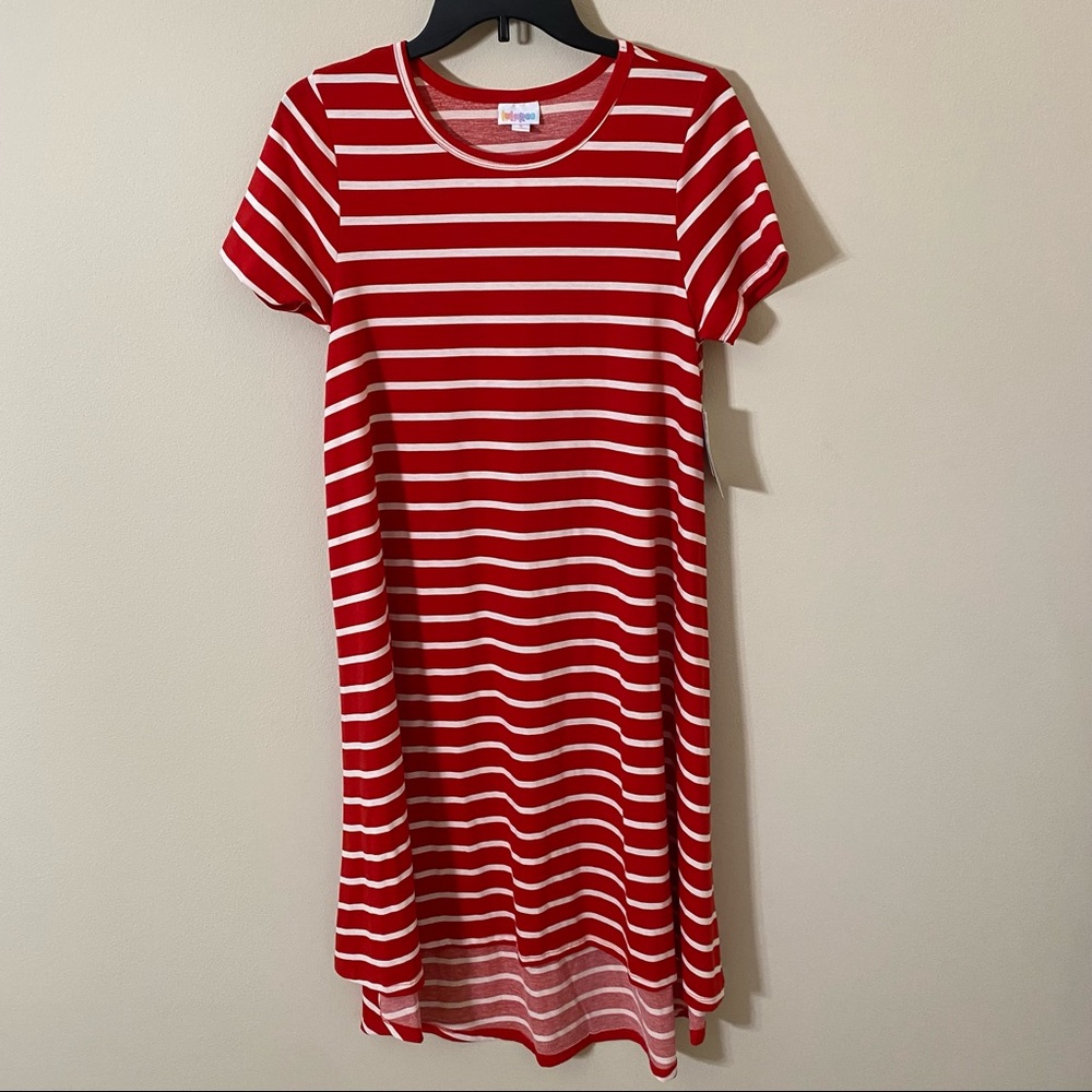 LulaRoe red striped Carly